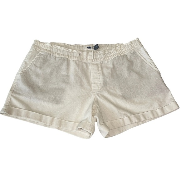 Old Navy Off-White Linen Blend Shorts Size Medium - Picture 3 of 7